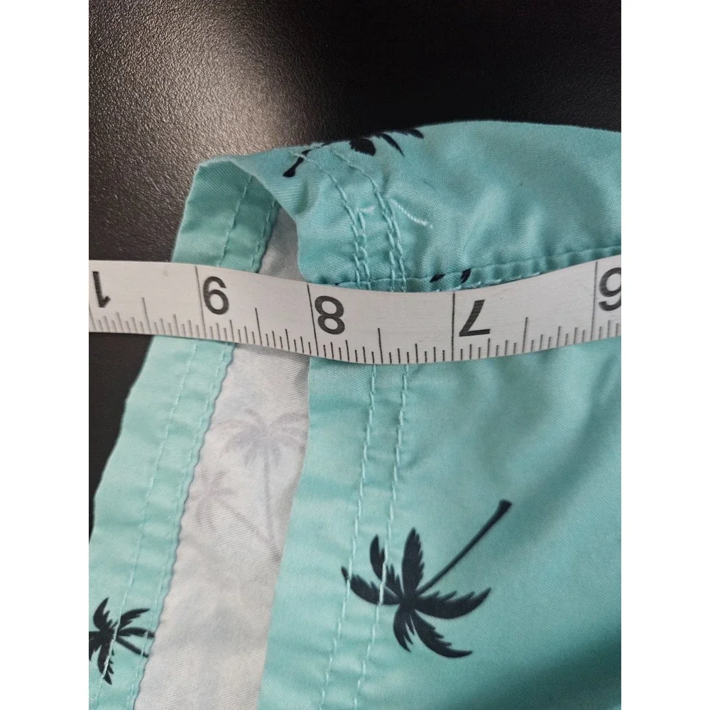 KANU SURF Boys Swim‎ Trunks Size L 14/16 Green Palm Trees Swim Shorts Beach